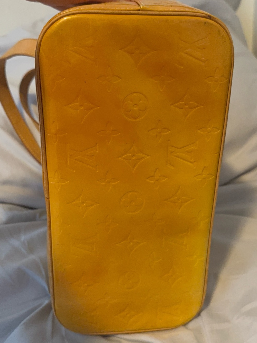 Louis Vuitton Vernis Yellow Patent Leather Tote Bag Rare Vintage Y2K - Picture 5 of 16